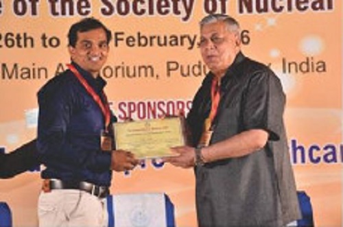 Nuclear medicine department rewarded with best research paper award III national conference of nuclear medicine (SNM India)